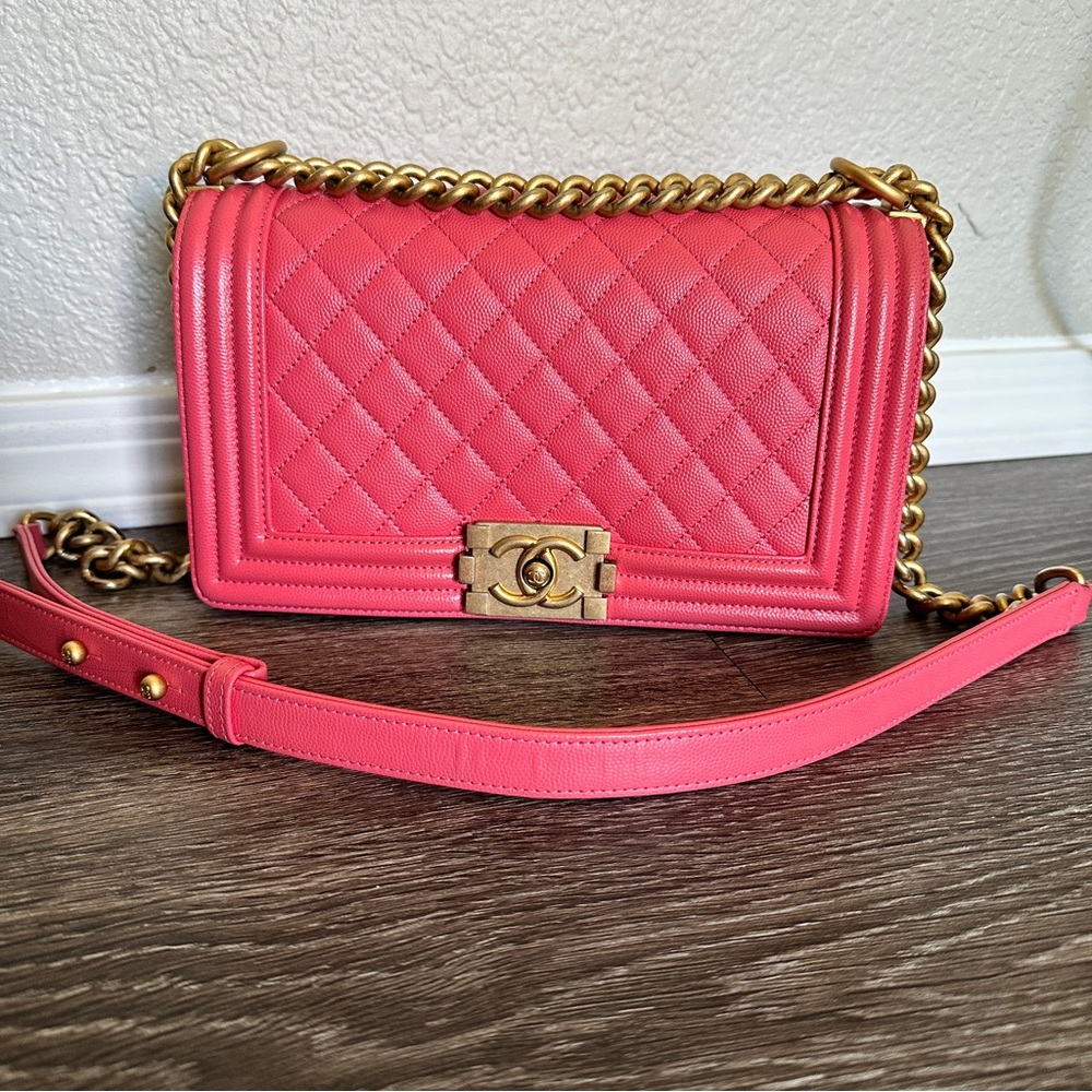 Pink medium Chanel boy bag